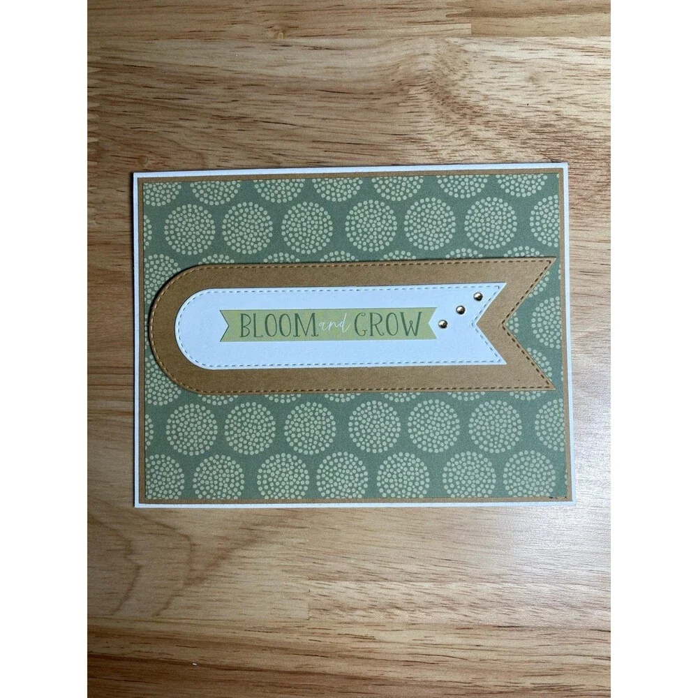 Handmade Spring Greeting Card A2 Floral Card Blank Inside w/ Envelope